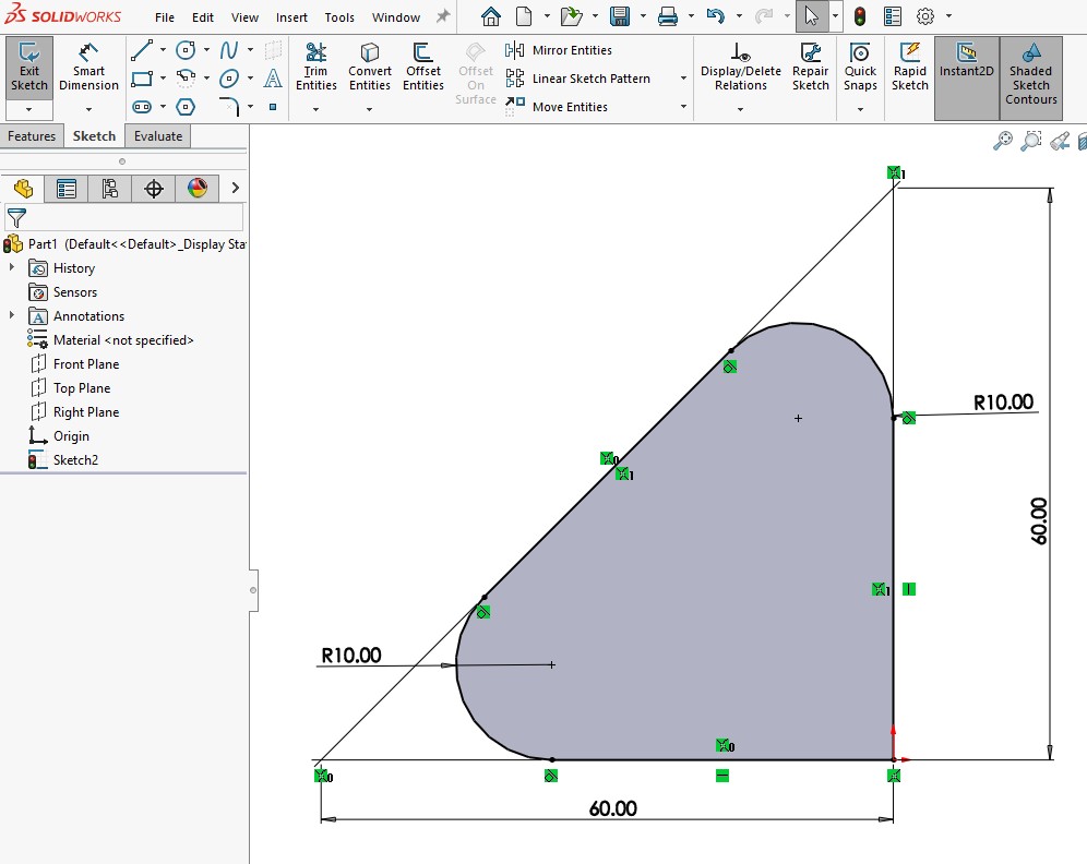 Final filleted shape
