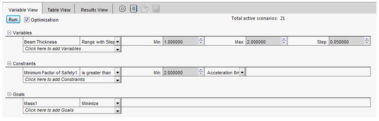SOLIDWORKS Simulation Design Study