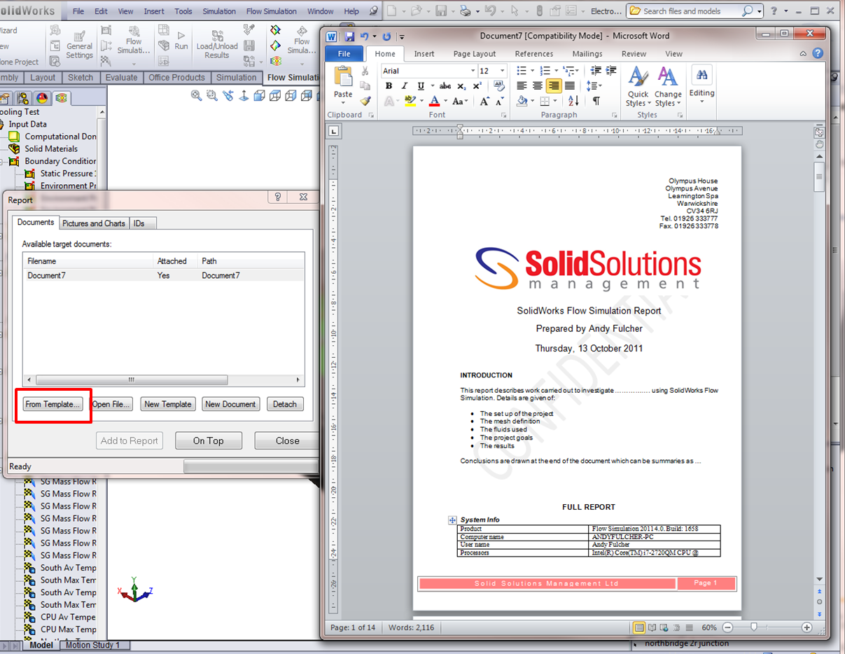 solidworks flow simulation report solidworks flow simulation report