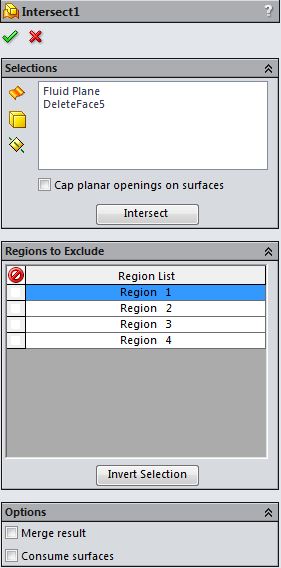 SOLIDWORKS Intersect Toolbar