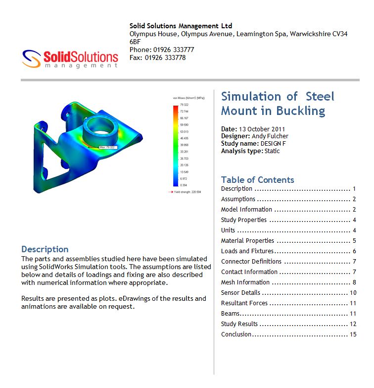 solidworks flow simulation report