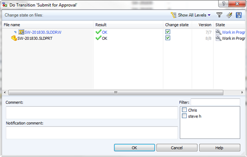 Drawing Node displayed in Transition for Part