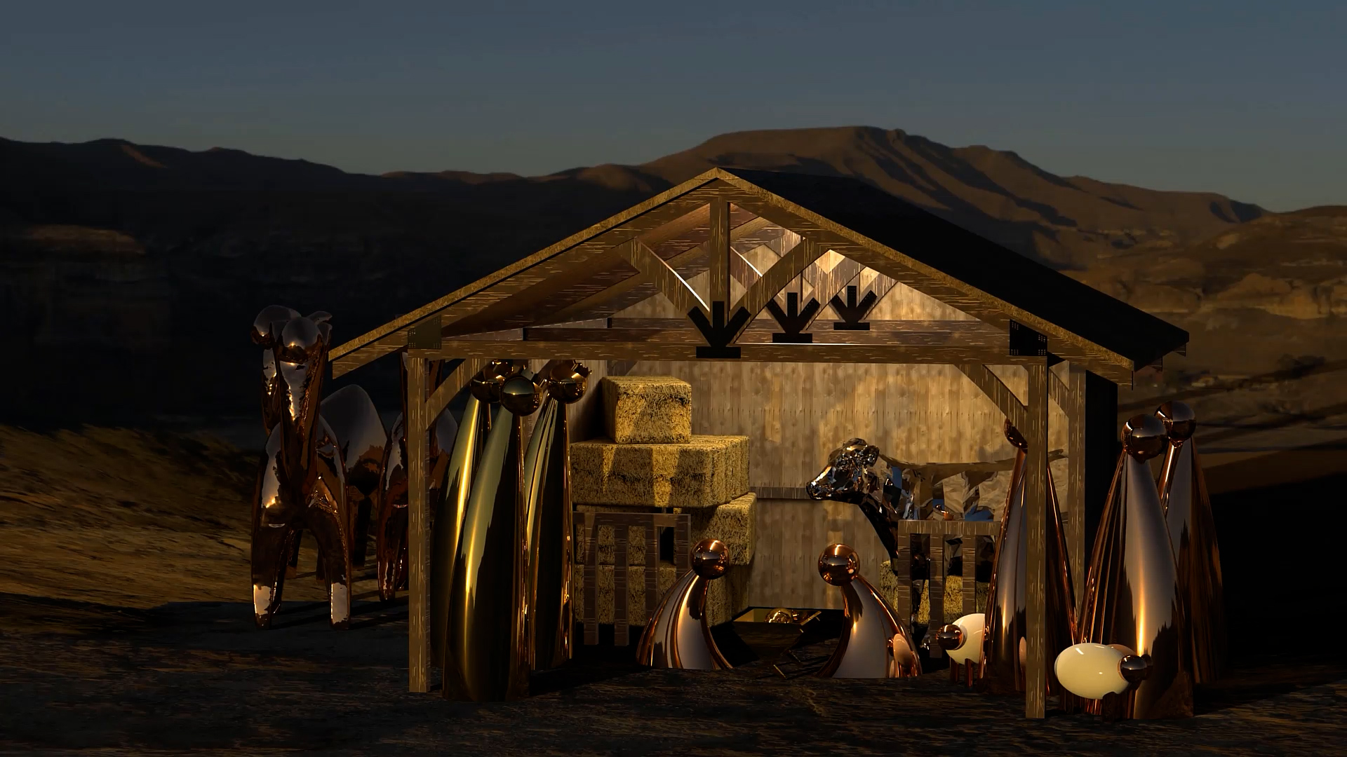 Nativity Scene Rendered with Visualize 2022