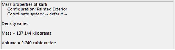 SOLIDWORKS Rowing Boat Mass